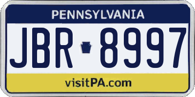 PA license plate JBR8997