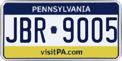 PA license plate JBR9005