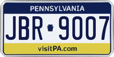 PA license plate JBR9007