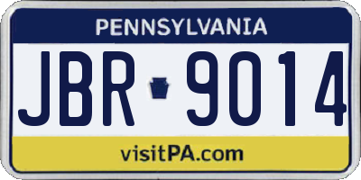 PA license plate JBR9014