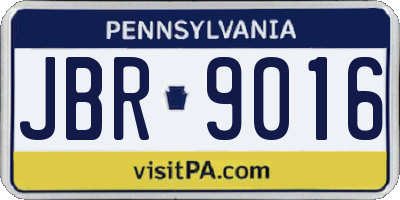 PA license plate JBR9016