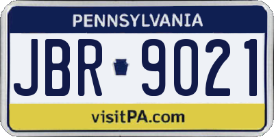 PA license plate JBR9021
