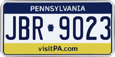 PA license plate JBR9023