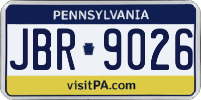 PA license plate JBR9026
