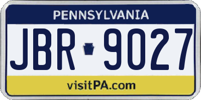 PA license plate JBR9027
