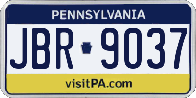 PA license plate JBR9037