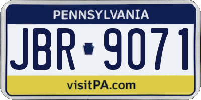 PA license plate JBR9071
