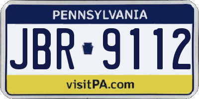 PA license plate JBR9112