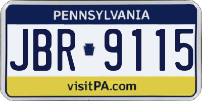 PA license plate JBR9115