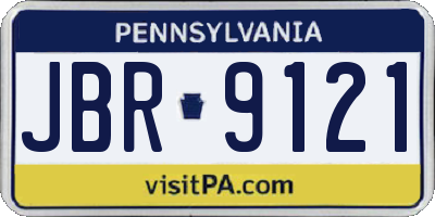 PA license plate JBR9121