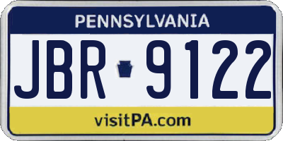 PA license plate JBR9122