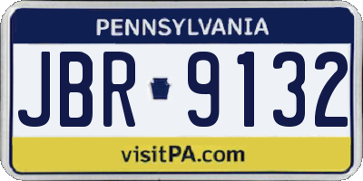 PA license plate JBR9132