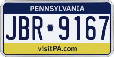 PA license plate JBR9167