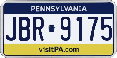 PA license plate JBR9175