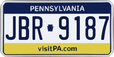 PA license plate JBR9187