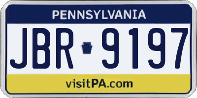 PA license plate JBR9197