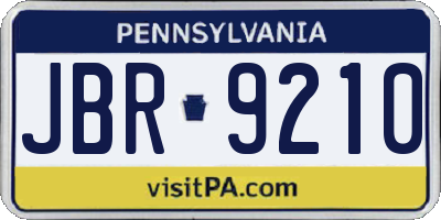 PA license plate JBR9210