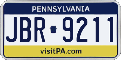PA license plate JBR9211