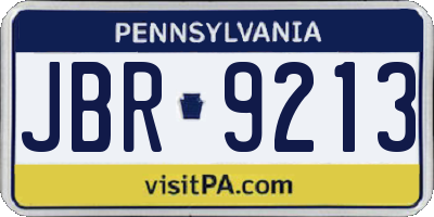 PA license plate JBR9213