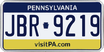 PA license plate JBR9219