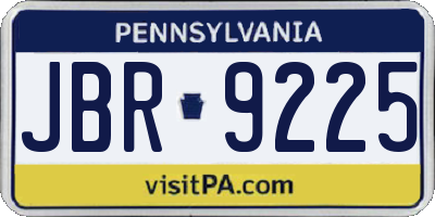 PA license plate JBR9225