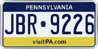 PA license plate JBR9226