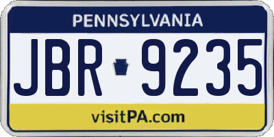 PA license plate JBR9235