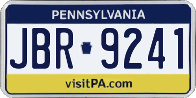 PA license plate JBR9241