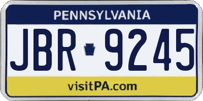 PA license plate JBR9245