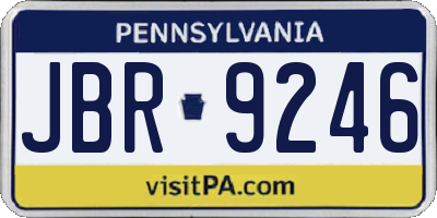 PA license plate JBR9246