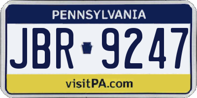 PA license plate JBR9247