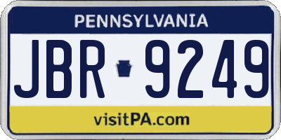 PA license plate JBR9249