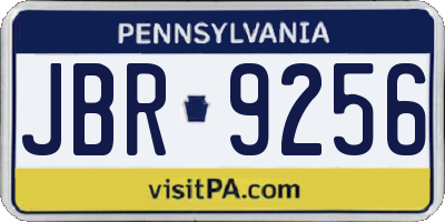 PA license plate JBR9256