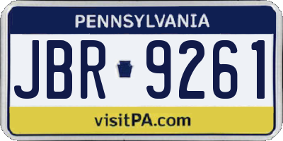 PA license plate JBR9261
