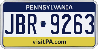 PA license plate JBR9263