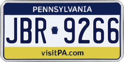 PA license plate JBR9266