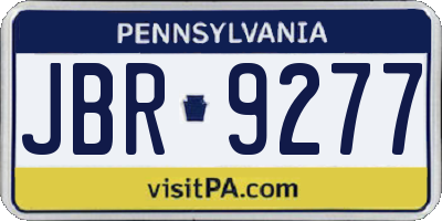 PA license plate JBR9277