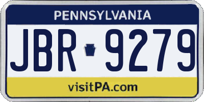 PA license plate JBR9279