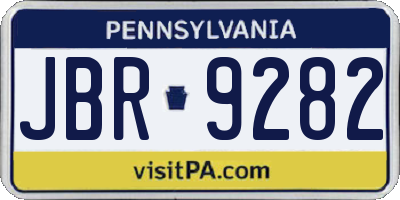 PA license plate JBR9282