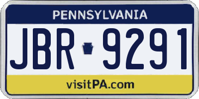 PA license plate JBR9291