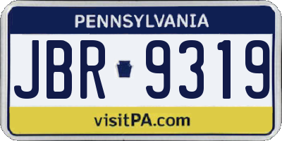 PA license plate JBR9319