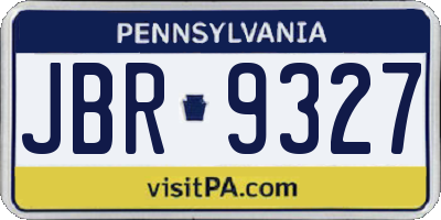 PA license plate JBR9327