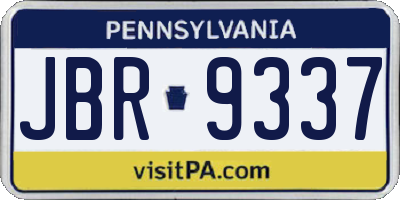 PA license plate JBR9337