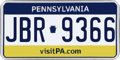 PA license plate JBR9366