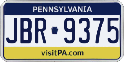 PA license plate JBR9375