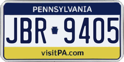 PA license plate JBR9405