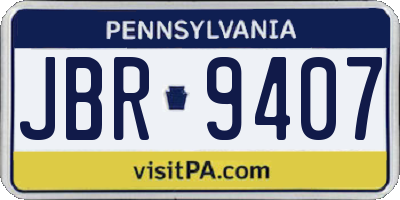 PA license plate JBR9407