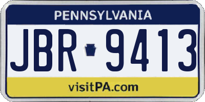 PA license plate JBR9413