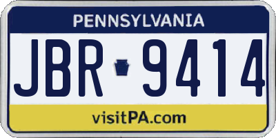 PA license plate JBR9414