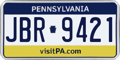 PA license plate JBR9421